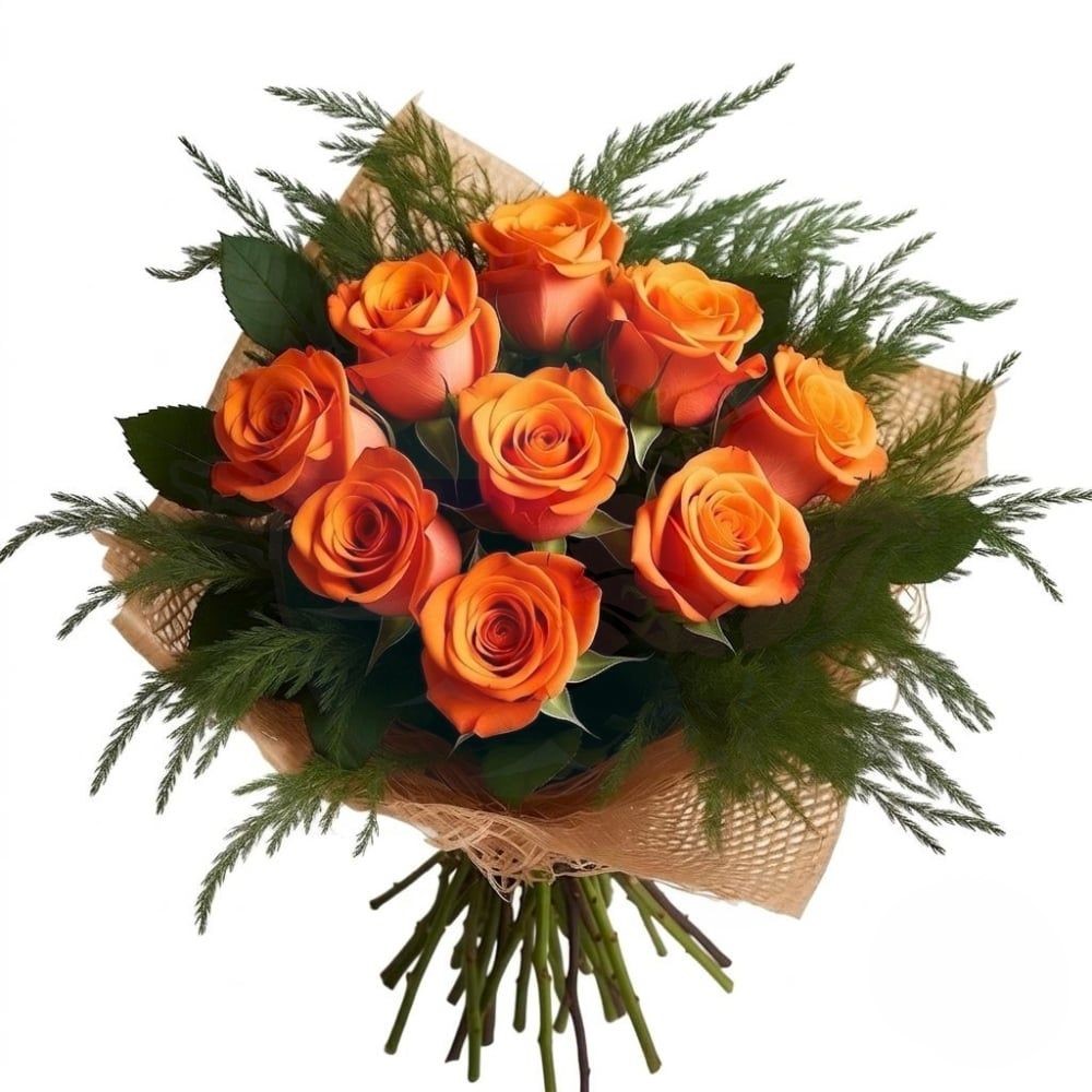 Mazzo di rose arancioni (raffinate)