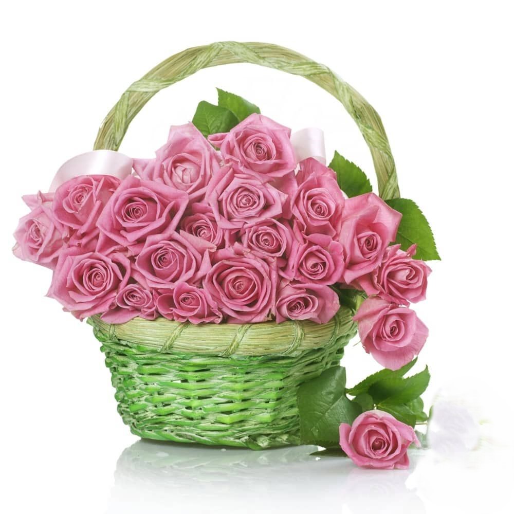 Basket of pink roses (Refined)