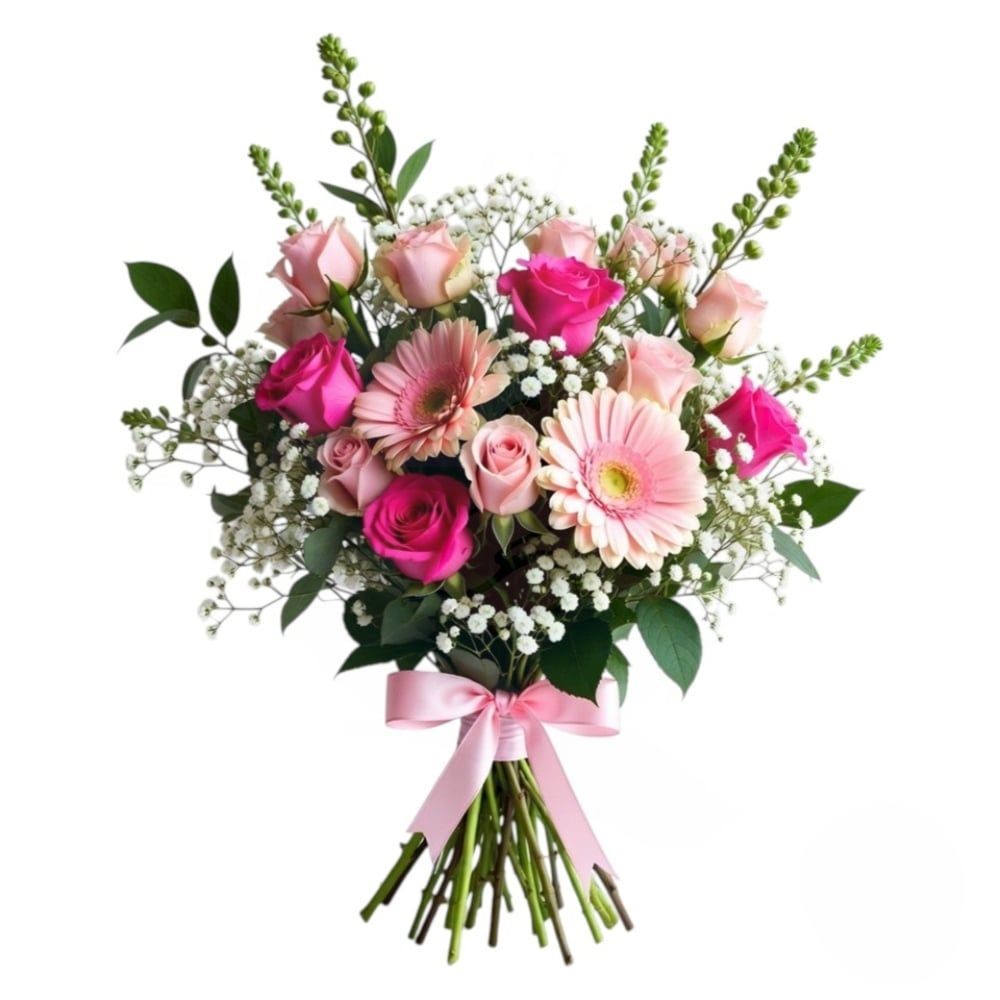 Bouquet on shades of pink (Refined)