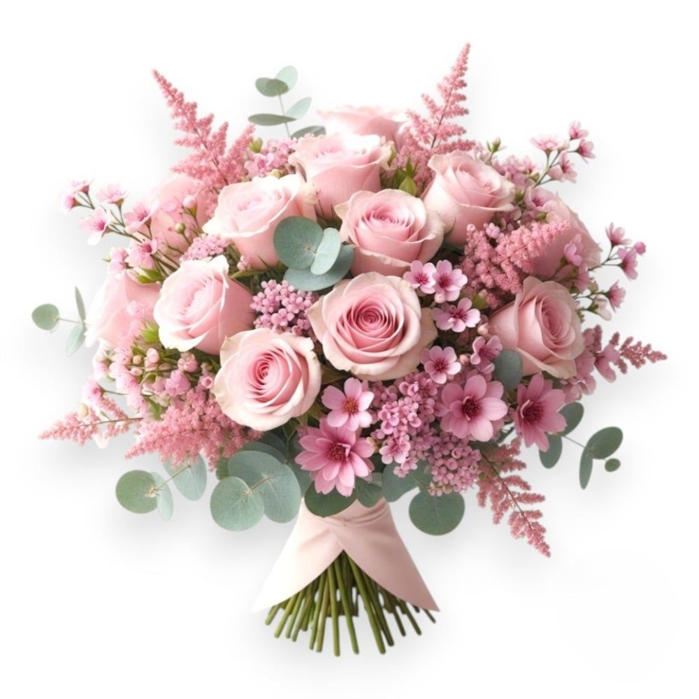 Bouquet di fiori misti rosa (Raffinato)