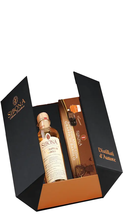 Set 'La Grappa di Barolo e i suoi cioccolatini' Sibona