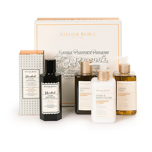 Atelier Rebul : Confezione regalo Lemongrass &amp; Honey con olio per il corpo