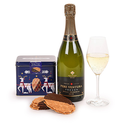 Cava e biscotti Regalo con Pere Ventura e Jules Destrooper