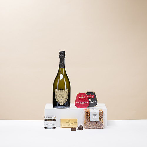 Champagne Dom Perignon e snack gourmet