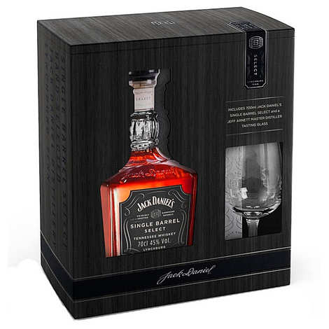 Confezione regalo Jack Daniel's Whisky single barrel con 1 bicchiere
