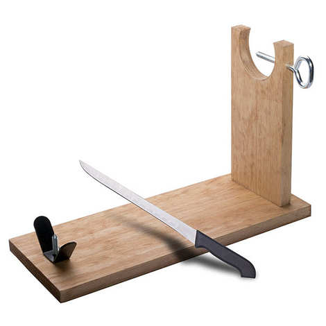 Portaprosciutto e coltello Nature Pine