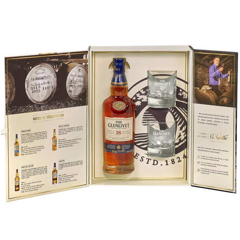 The Glenlivet Whisky 18 anni - Confezione regalo da 2 bicchieri