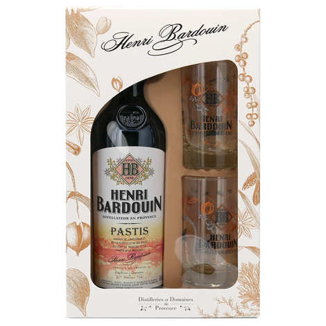 Henri Bardouin Pastis 45% - Set regalo con 2 bicchieri