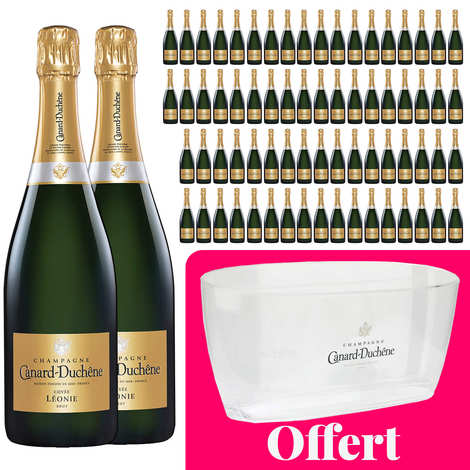 72 bottiglie di champagne brut Cuve Lonie e 1 secchiello del ghiaccio grande in omaggio