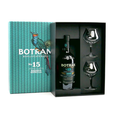Botran 15 anni - Rum del Guatemala - 40% con 2 bicchieri