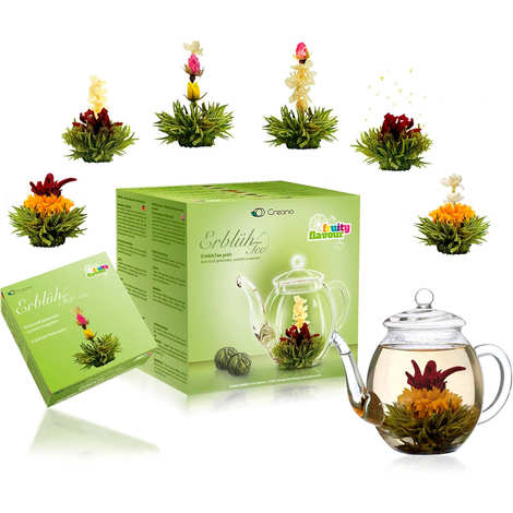Set regalo Teapot and Abloom Green Tea Flowers