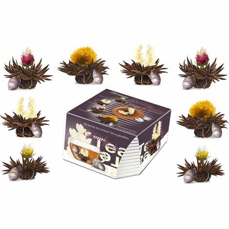 Scatola da 8 fiori di tè nero "Abloom Tealini"