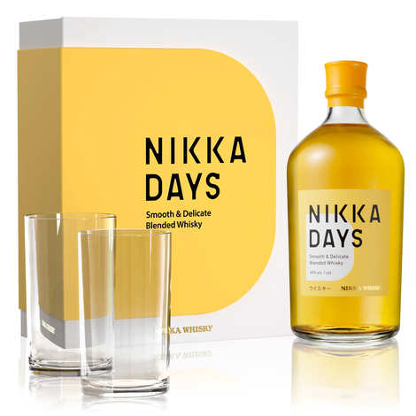 Confezione regalo di whisky Nikka Days con 2 bicchieri