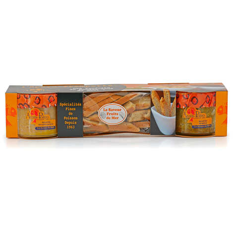 Kit di salse per aperitivo ai sapori di mare - Rillettes di cozze e capesante (confezione contenente 2 rillettes (2 x 95 g) + salse (60 g))