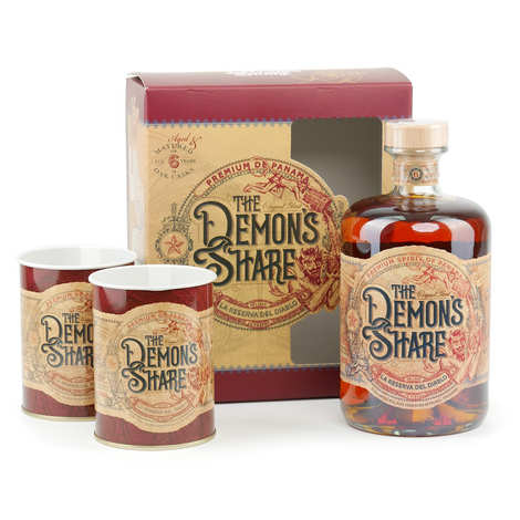 Confezione regalo The Demon's share 6 anni rum con 2 bicchieri