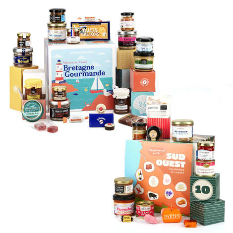 Set di 2 calendari dell'Avvento gourmet provenienti dalla Bretagna e dal Sud-Ovest.