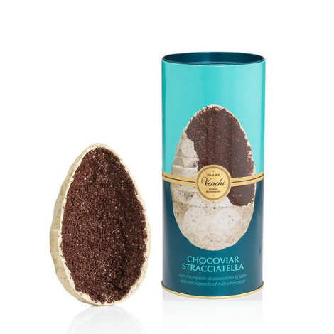 Grand oeuf gourmet Chocoviar Stracciatella et sa sorpresa