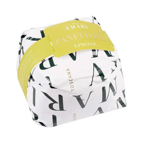 Panettone al limone Amari con glassa al cioccolato bianco (Panettone 500g)