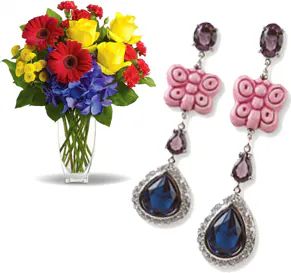 Orecchini Thun con cristalli e fiori (composizione classica)
