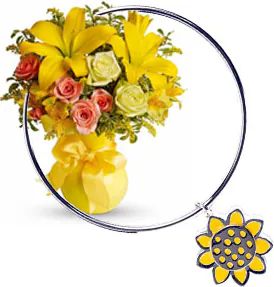 Bracciale Thun con girasoli e fiori lucidi (composizione classica)