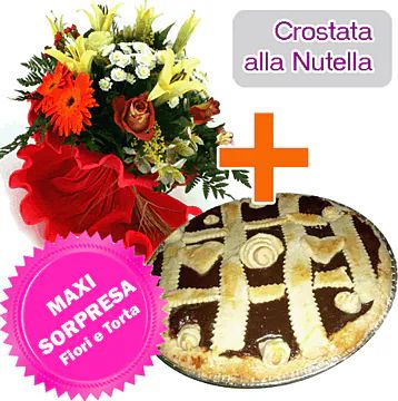 Crostata alla Nutella + Fiori (Composizione Classica)