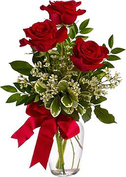 Trio of red roses (Classic Composition)