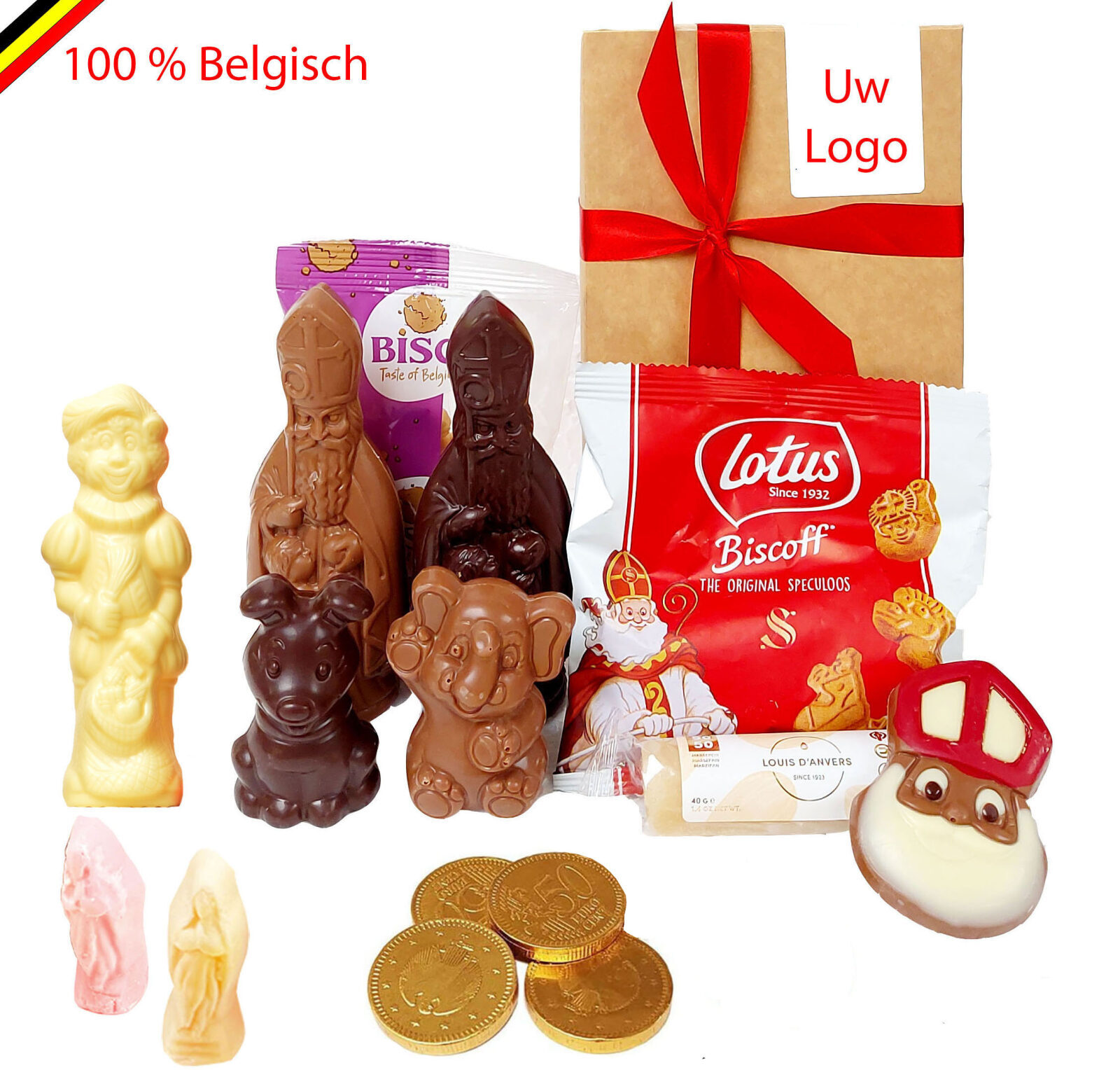 Pallina regalo di San Nicola con statuine Callebaut e dolciumi - 2025