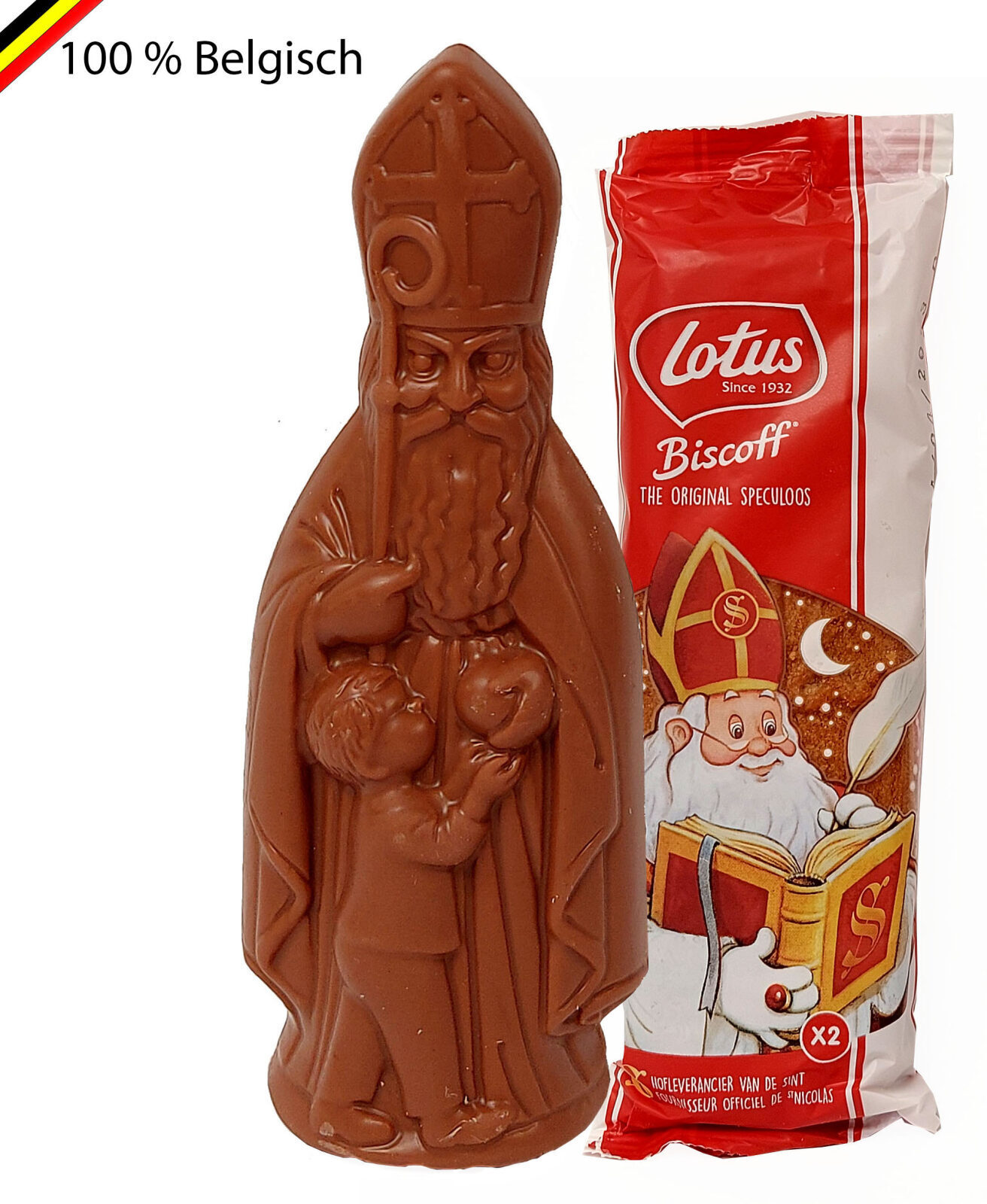 Cioccolato belga Callebaut Sint 15 cm e Lotus Biscoff